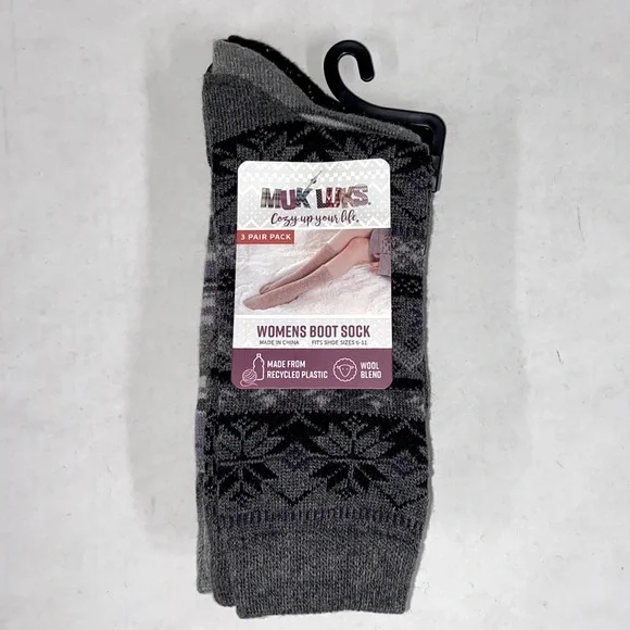 thumbnail image 2 of Muk Luks Women's 3 Pack Boot Socks 2 of 14